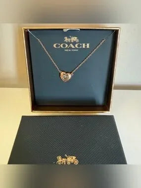 Coach F27135 rose gold heart necklace detail