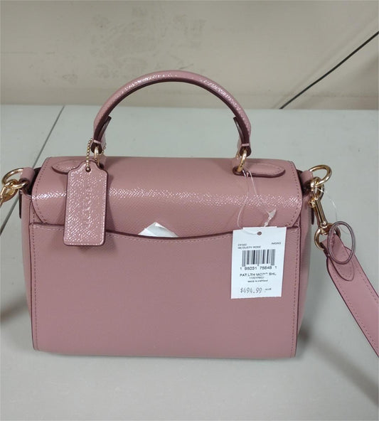 Coach CF320 PATENT LEATHER Morgan Top Handle Satchel - Dusty Rose
