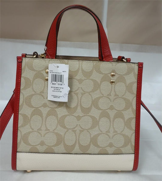 Coach CF404 Lunar New Year Dempsey Tote 22 Signature Canvasa W Rabbit & Carriage