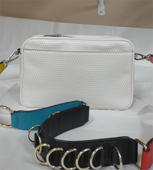 Michael Kors 35S0SU8C3L Hanover Vegan Faux Leather LG EW XB Bag-Optic White