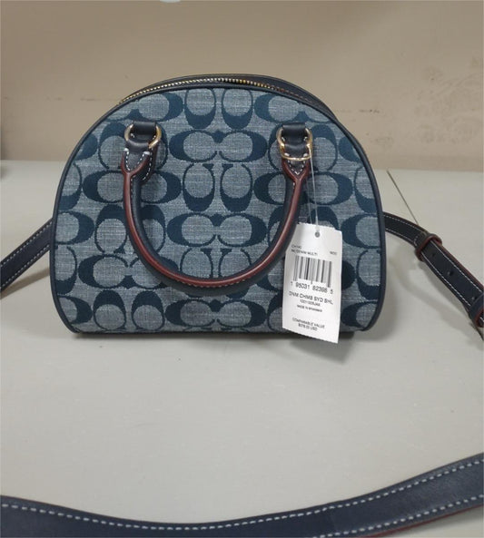 COACH CH140 Sydney Satchel in Signature Chambray & Leather - Denim Multi