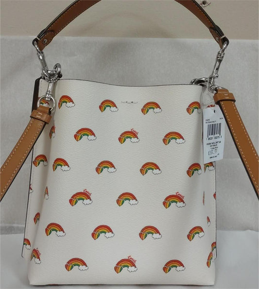 COACH CK375 Mollie Bucket Bag 22 With Rainbow Print - Chalk Multi