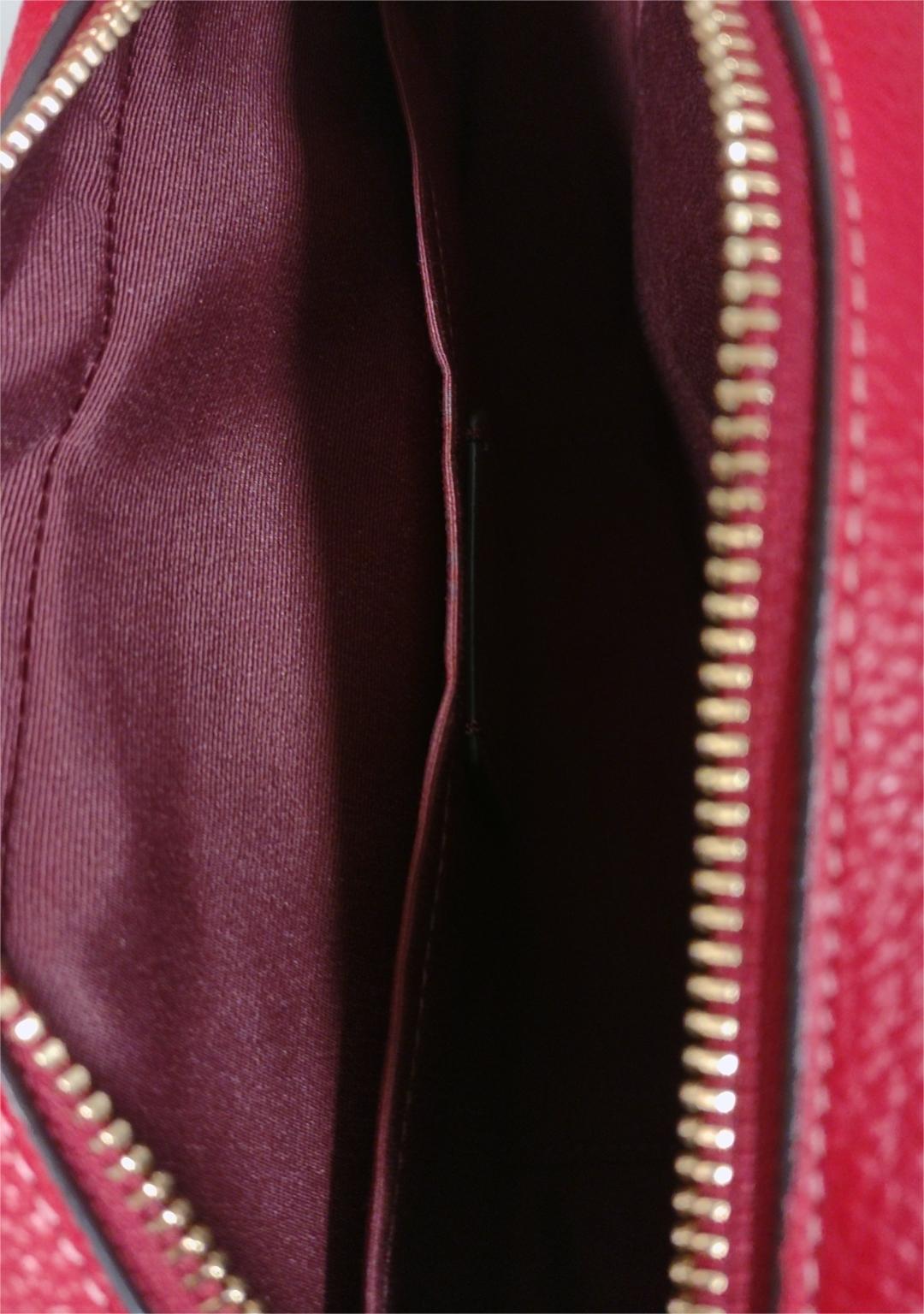 Coach CH576 Leather Signature Jamie Camera Bag Crossbody Handbag-Electric Red Multi