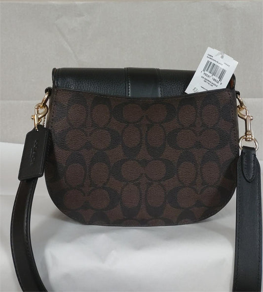Coach C2806 Georgie Saddle Bag In Signature Canvas - Brown/Black