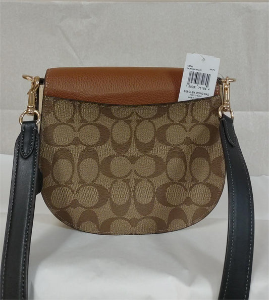 Coach CE565 Morgan Saddle Bag In Colorblock Signature Canvas - Khaki Multi