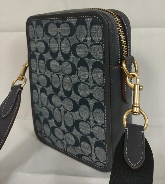Coach CG996 Men’s Sullivan Crossbody In Signature Chambray - Brass/Denim