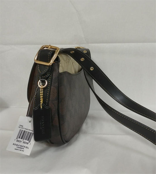 COACH CB898 Macie Saddle Bag In Blocked Signature Canvas-Light Khaki/Brown Multi
