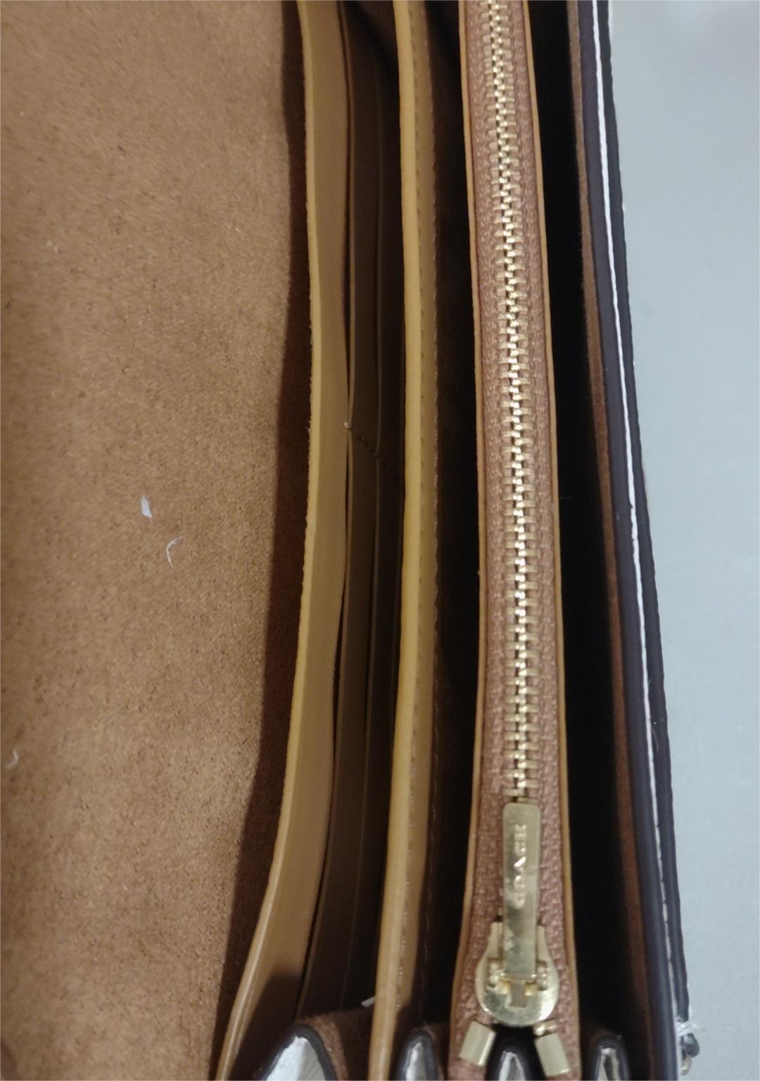 Coach 7110 Tabby Chain Clutch Pebbled Leather W/Beadchain - Brass/Chalk