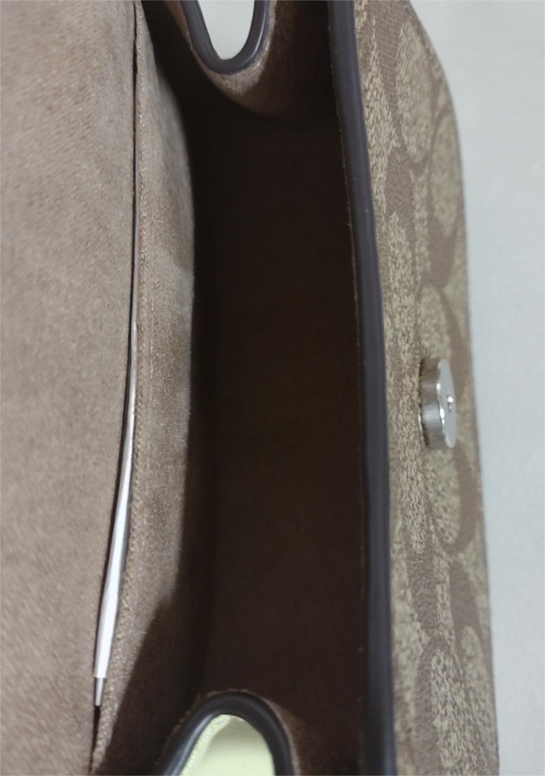 Coach CJ689 Morgan Card Case On A Chain In Signature Canvas - Khaki/Pale Lime