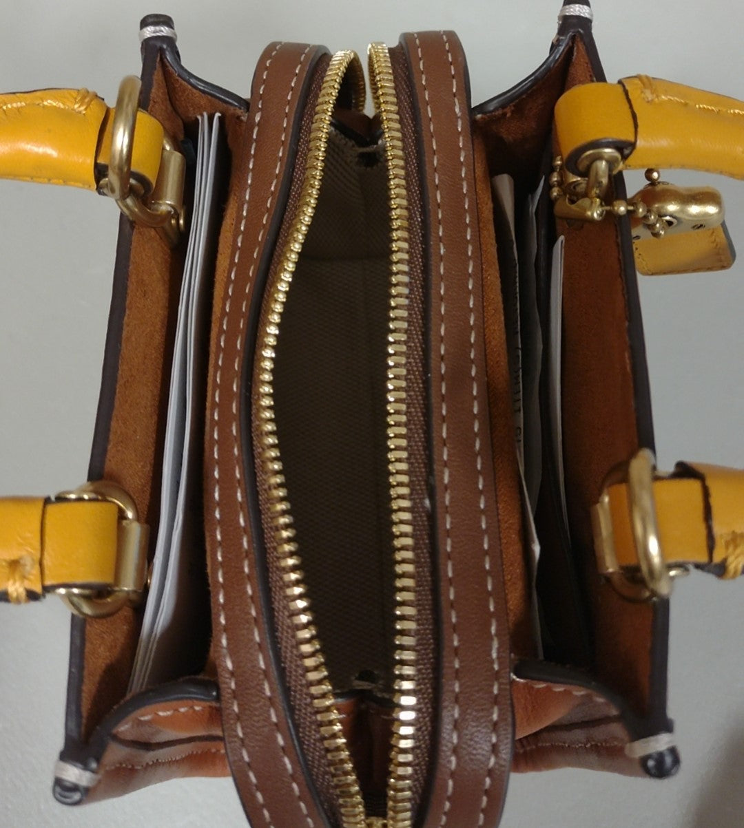 Coach CC515 Rogue 12 In Glovetanned Leather & Textile Jacquard mini-Brass Cocoa Burnished Amb