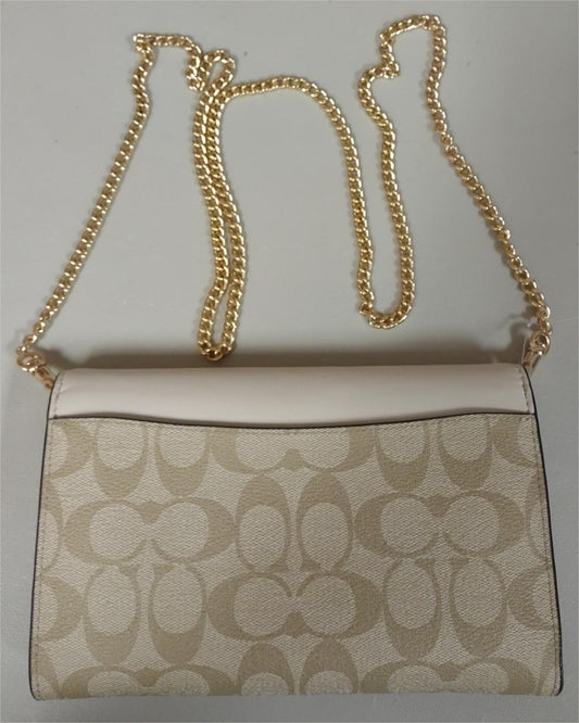 Coach CH204 Envelope Clutch Crossbody In Signature Canvas - Light Khaki/Chalk