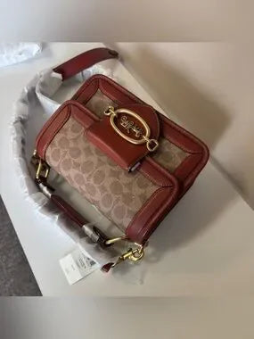 Coach C8450 brown signature satchel detail