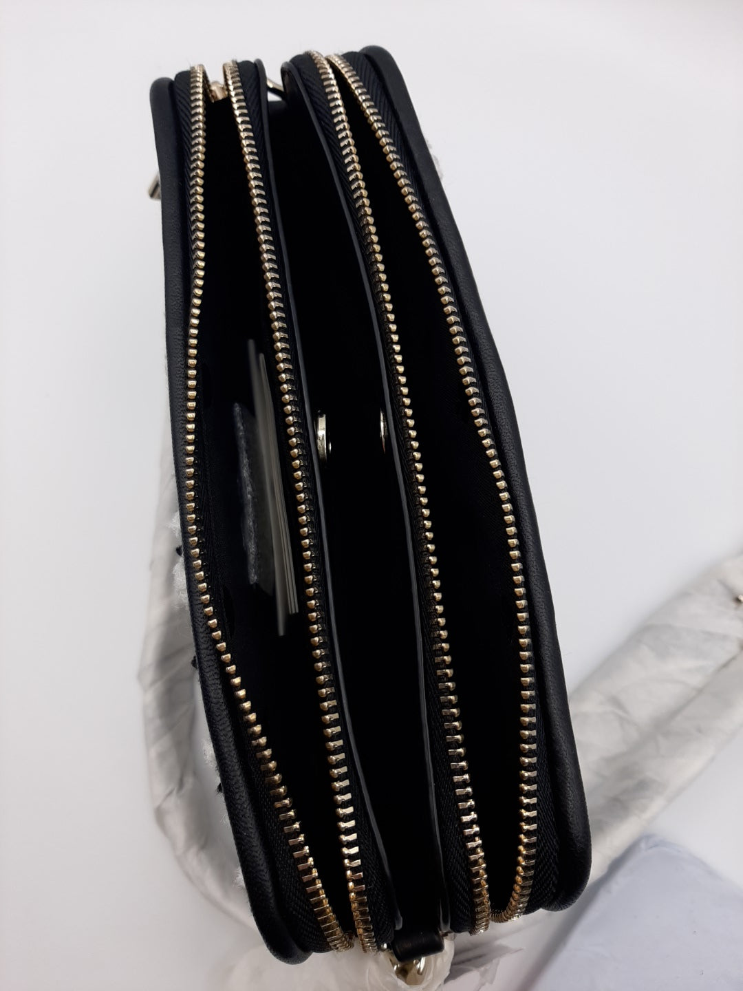 kate spade natalia tweed double zip small crossbody - Black Multi