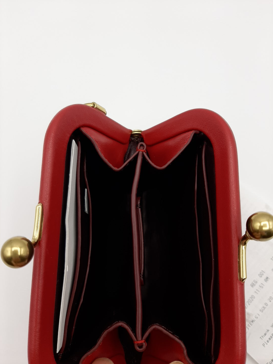 Coach 79629 Floral Print Kisslock Purse Glove Leather Coin Wallet - Red