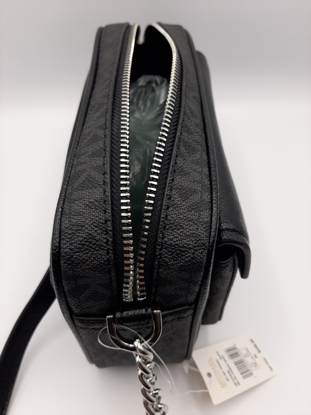 Michael Kors Jet Set Travel Medium Pocket Camera Crossbody Bag Signature - Black