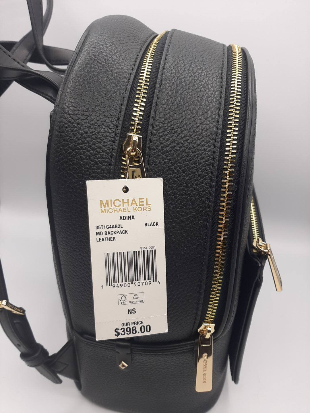 Michael Kors Adina Medium Backpack Pebbled Leather Black