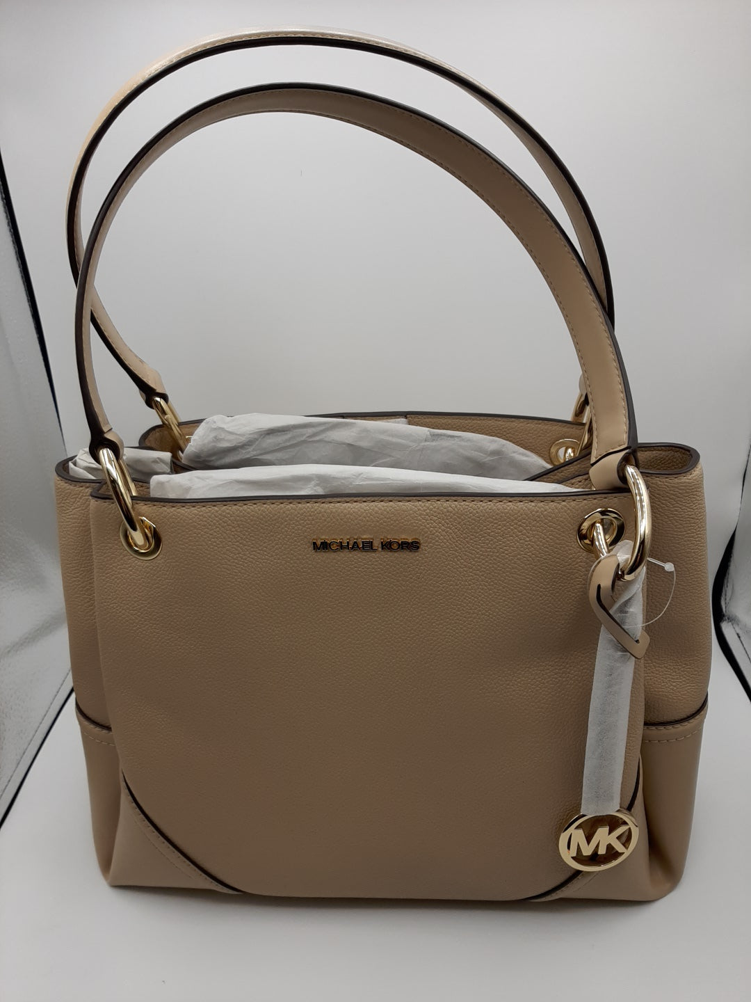 Michael Kors 35H9GNIE3L Nicole Large Shoulder Tote Bag Pebble Leather QueenMax