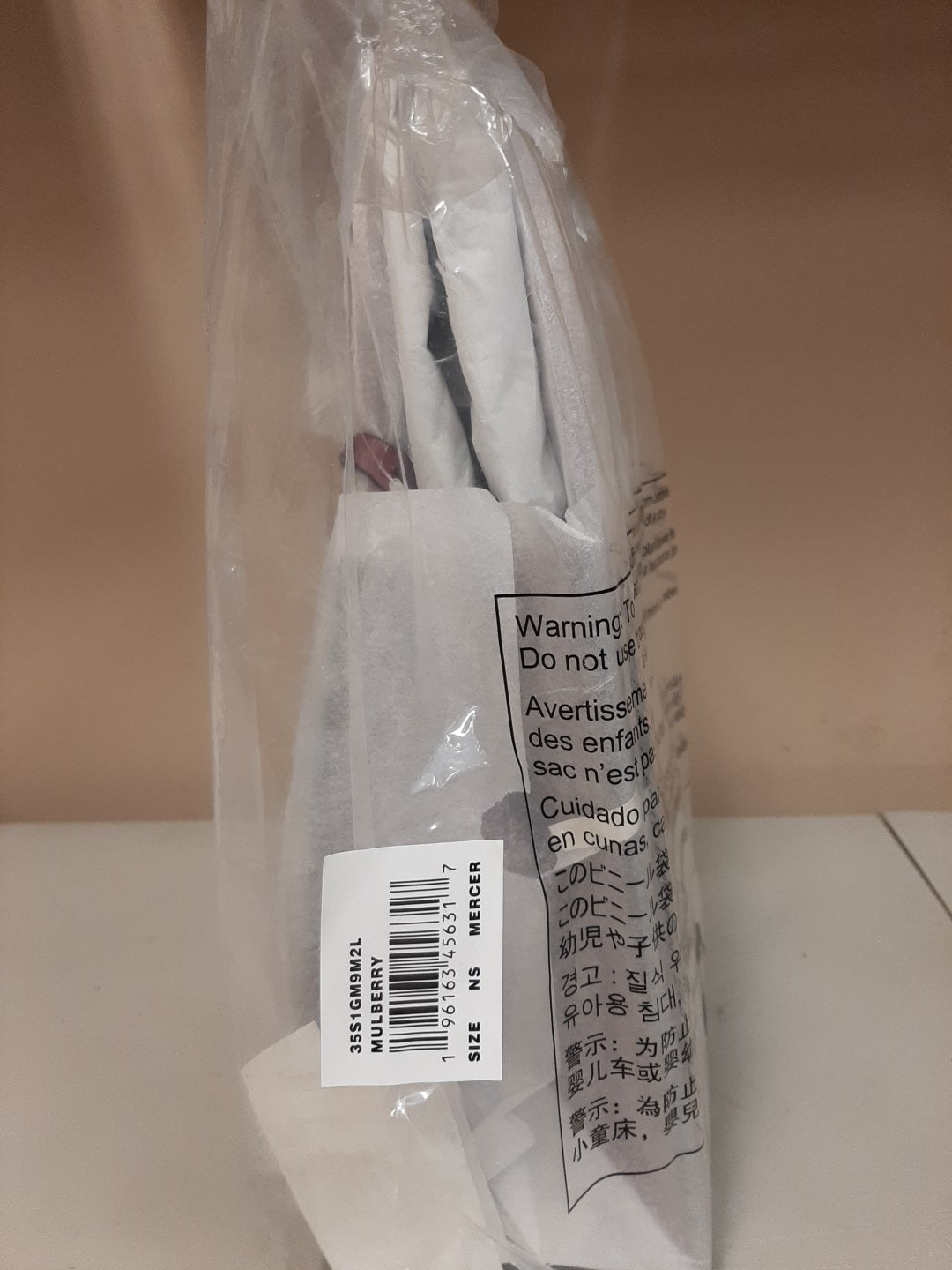 Michael Kors Mercer Medium Pebbled Leather Messenger Crossbody Bag -Mulberry