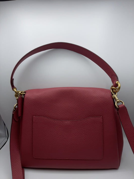 Coach 3954 Soft Pebbled Leather May Shoulder Bag - Rouge/Brass