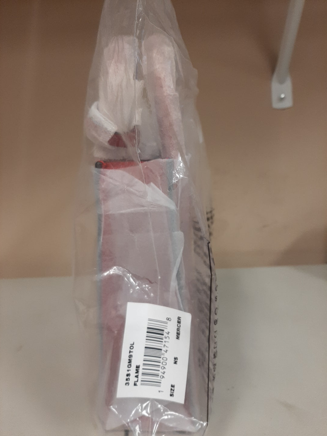 Michael Kors Mercer XS NS Pebbled Leather Shopper Crossbody Bag - Flame