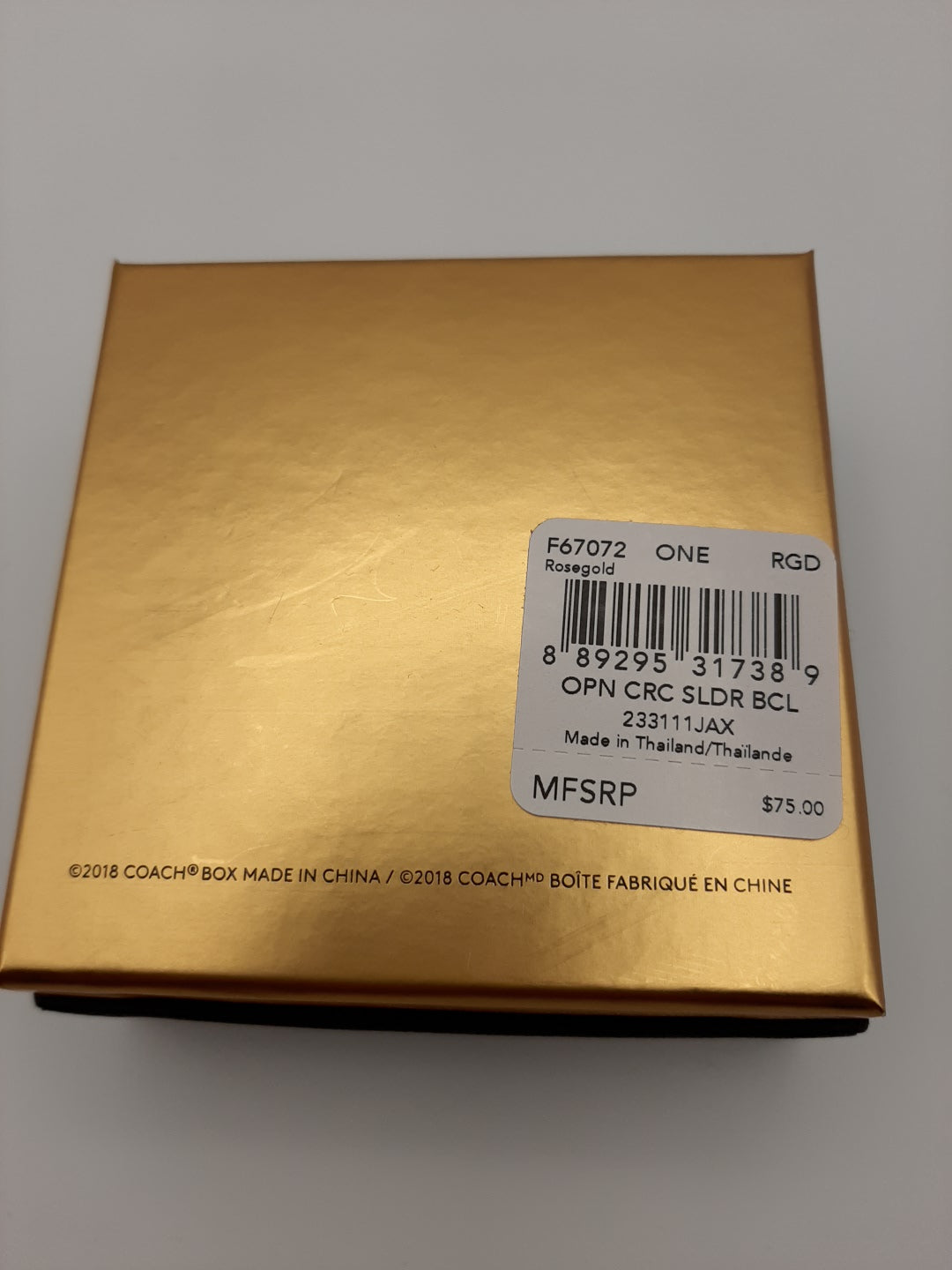 COACH F67072 Open Circle Slider Bracelet - Rosegold - New