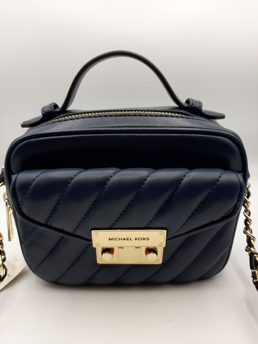 Michael Kors Rose Small Top Handle Quilted deals Crossbody Bag - Navy