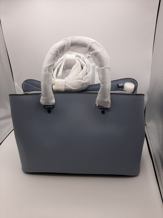 Michael Kors 30S6SS7S3L Savannah Saffiano Leather Large Satchel Bag - Pale Blue