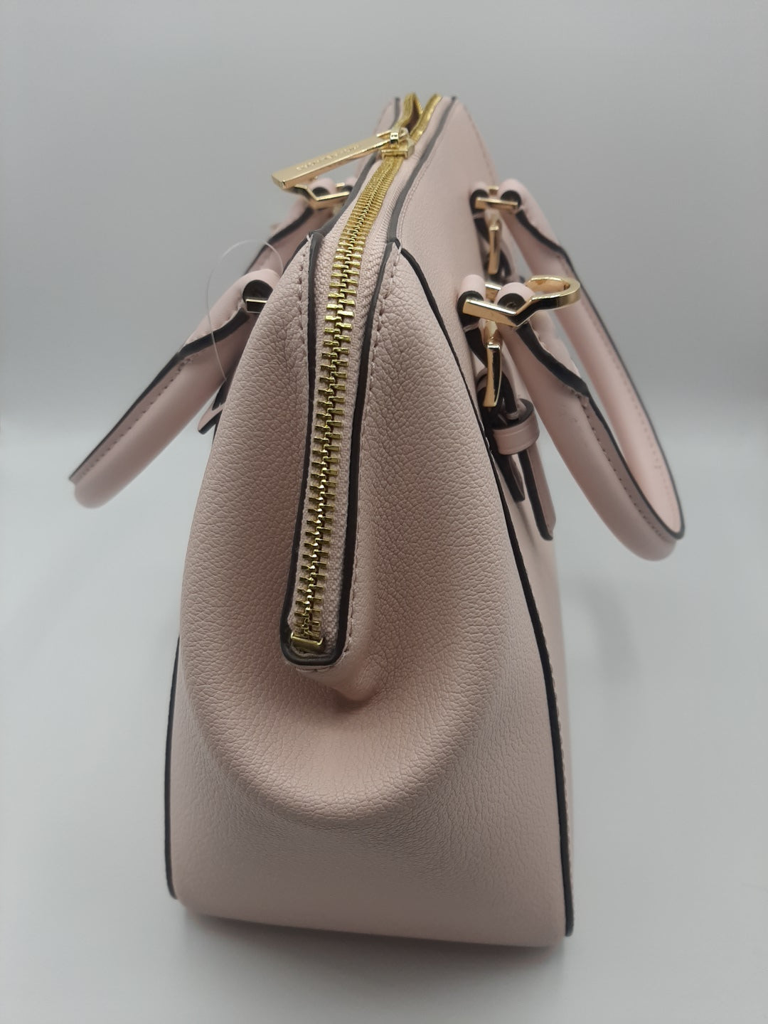 Michael Kors Charlotte Large Satchel Bag Crossbody Pebbled Leather Powder Blush