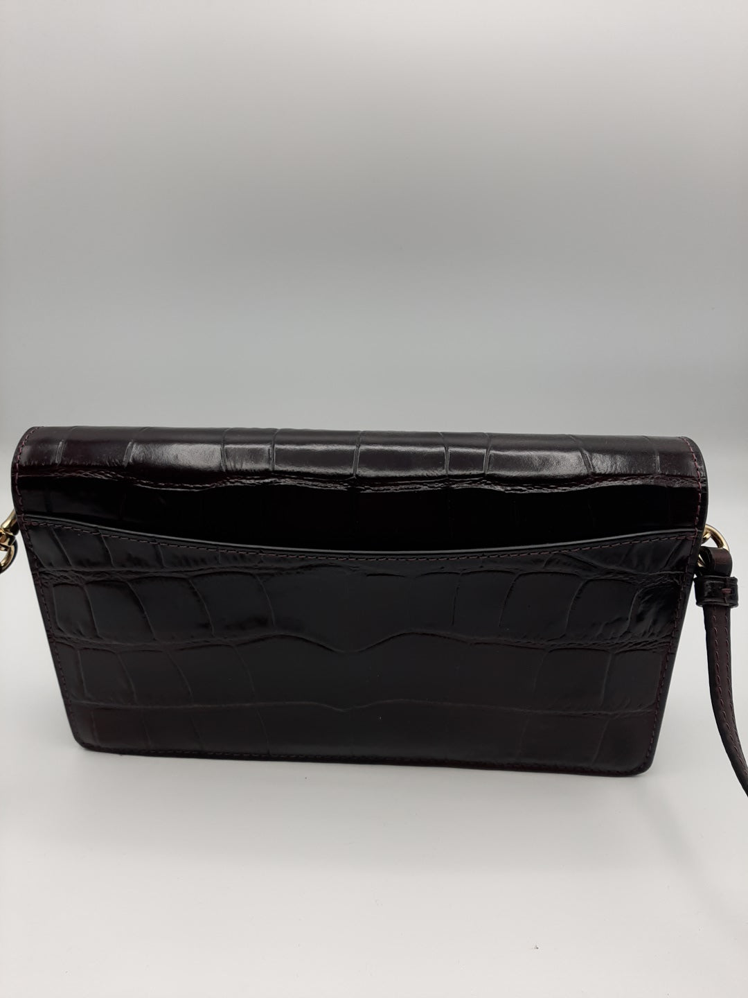 COACH F31862 Embossed Crocodile Leather Handbag Crossbody Bag - Black