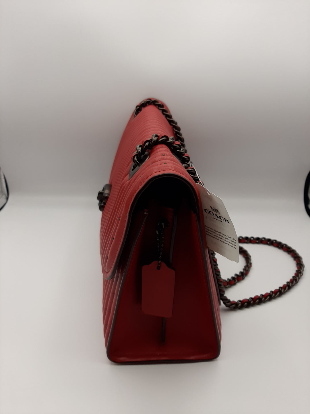 Coach 76081 Quilted Rivet Parker Shoulder Bag - Red Apple