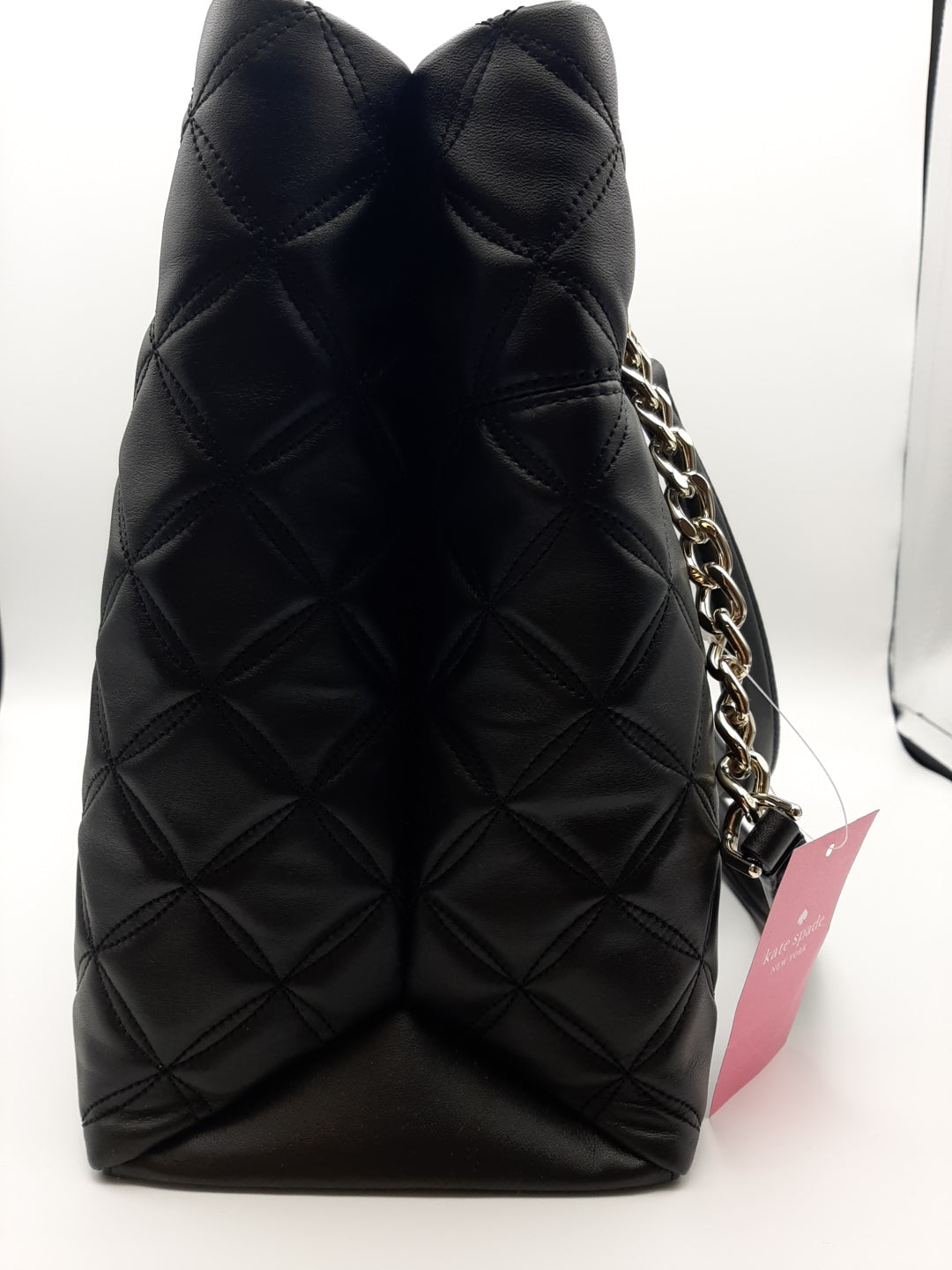 Kate Spade Natalia Smooth Quilted Leather Tote Shoulder Bag - Black