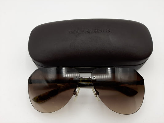 Dolce & Gabbana DG2124 352/13 61 12 137 3N Silver Tortoise/Brown Aviator Sunglasses