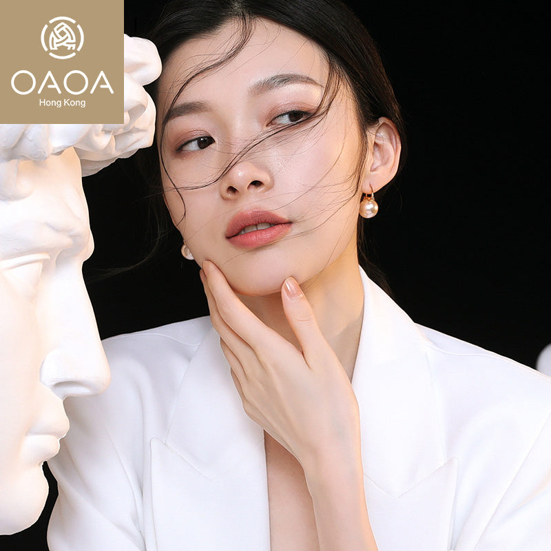 OAOA Pearl Drop Earrings - Rose Gold