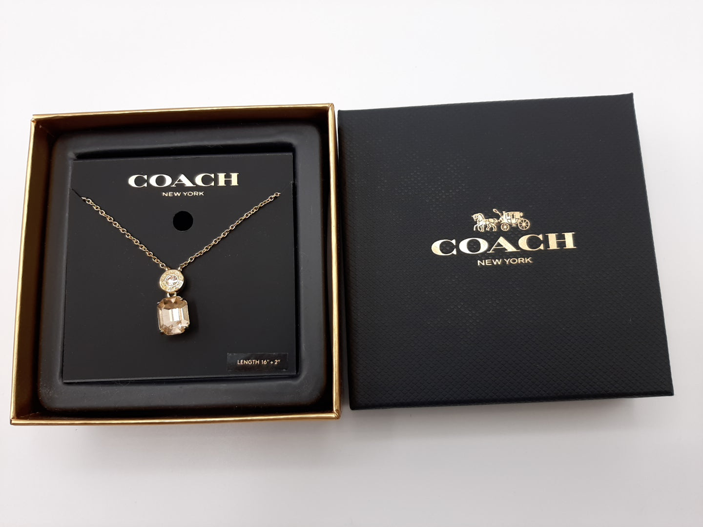 COACH F73037 Crystal Necklace - Gold/Chrome Yellow- New