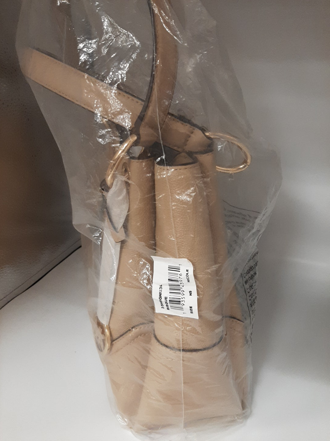 Michael Kors 35H9GNIE3L Nicole Large Shoulder Tote Bag Pebble Leather - Bisque