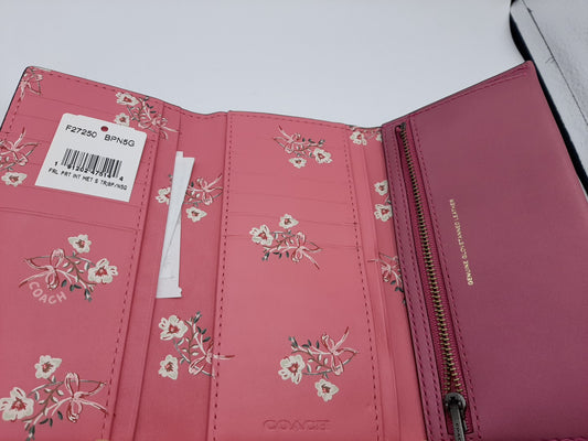 COACH F27250 Slim Trifold Wallet Glovetanned Leather - Purple