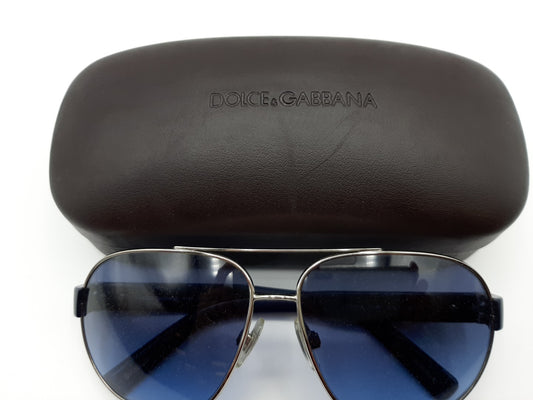 Dolce & Gabbana DG2117 05/8F 61-13 135 2N Gold/Dark Blue Aviator Sunglasses