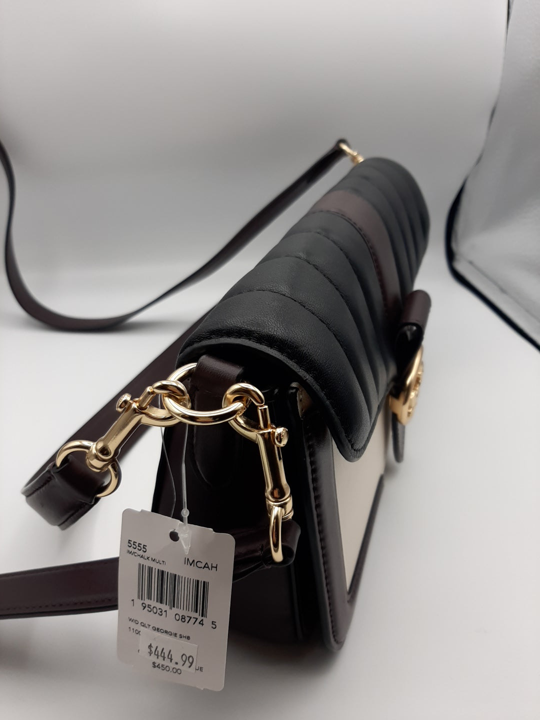 Coach 5555 Georgie Shoulder Bag With with color lock Linear Quilting - Chalk Multi