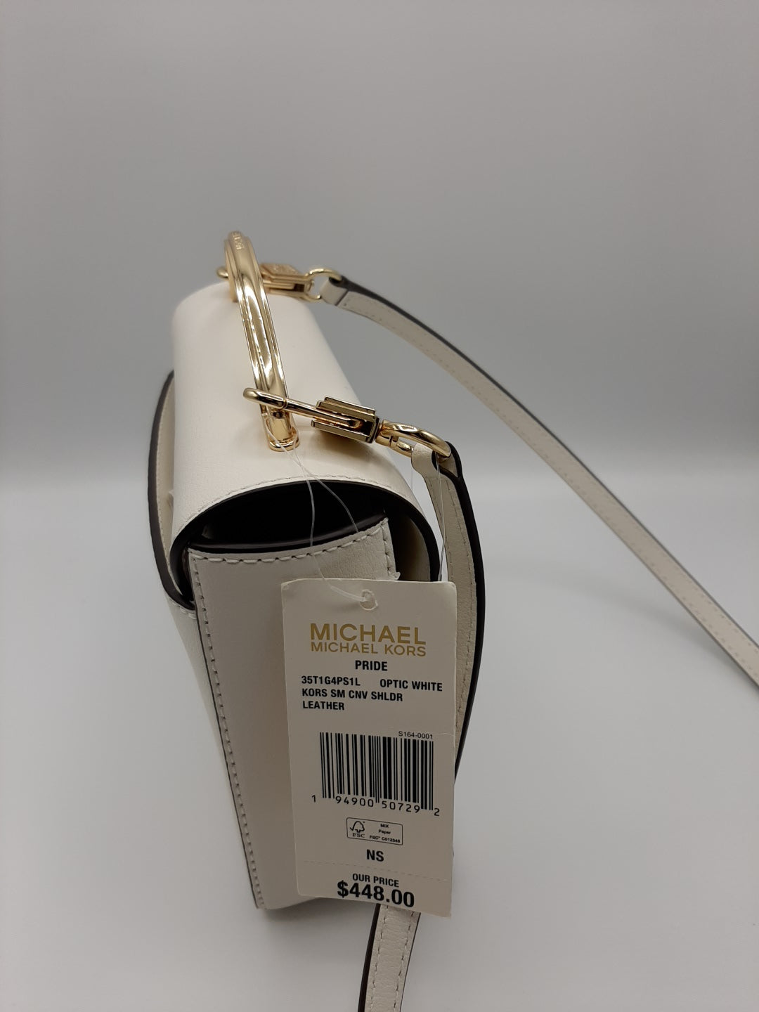 Michael Kors Pride Small Convertible Leather Shoulder Bag - Optic White