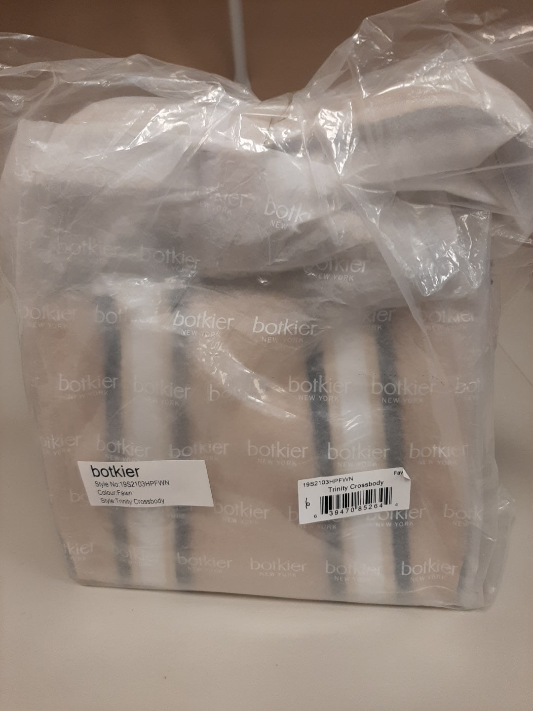 Botkier Trinity Leather Cross Body, Fawn - Adjustable/Detachable Strap