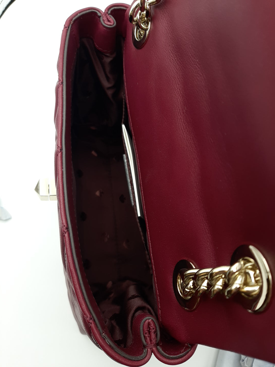 Kate Spade Natalia Flap Turnlock Leather Crossbody Purse - Blackberry