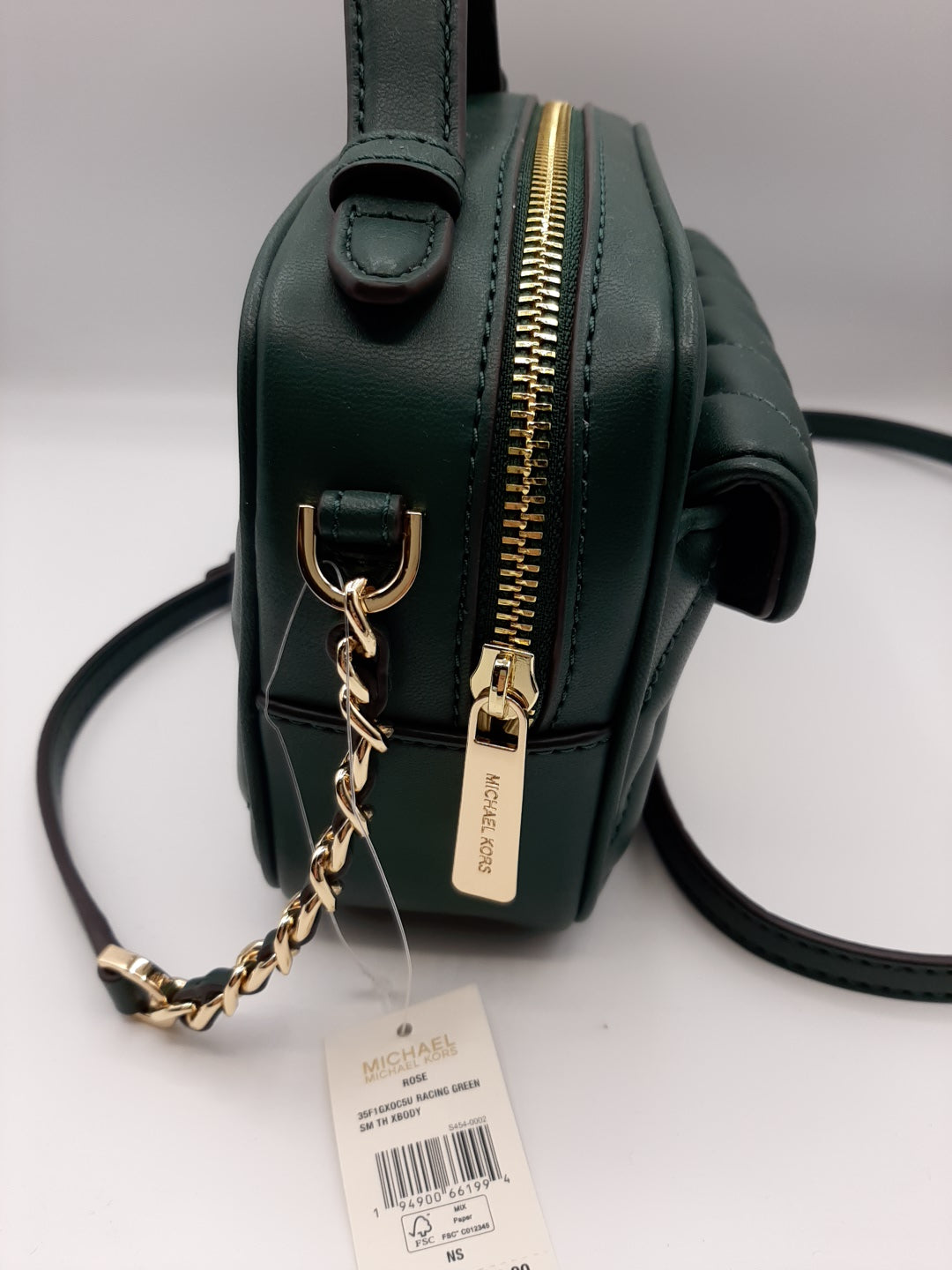 Michael Kors Rose Small Top Handle Quilted Crossbody Bag - Racing Green