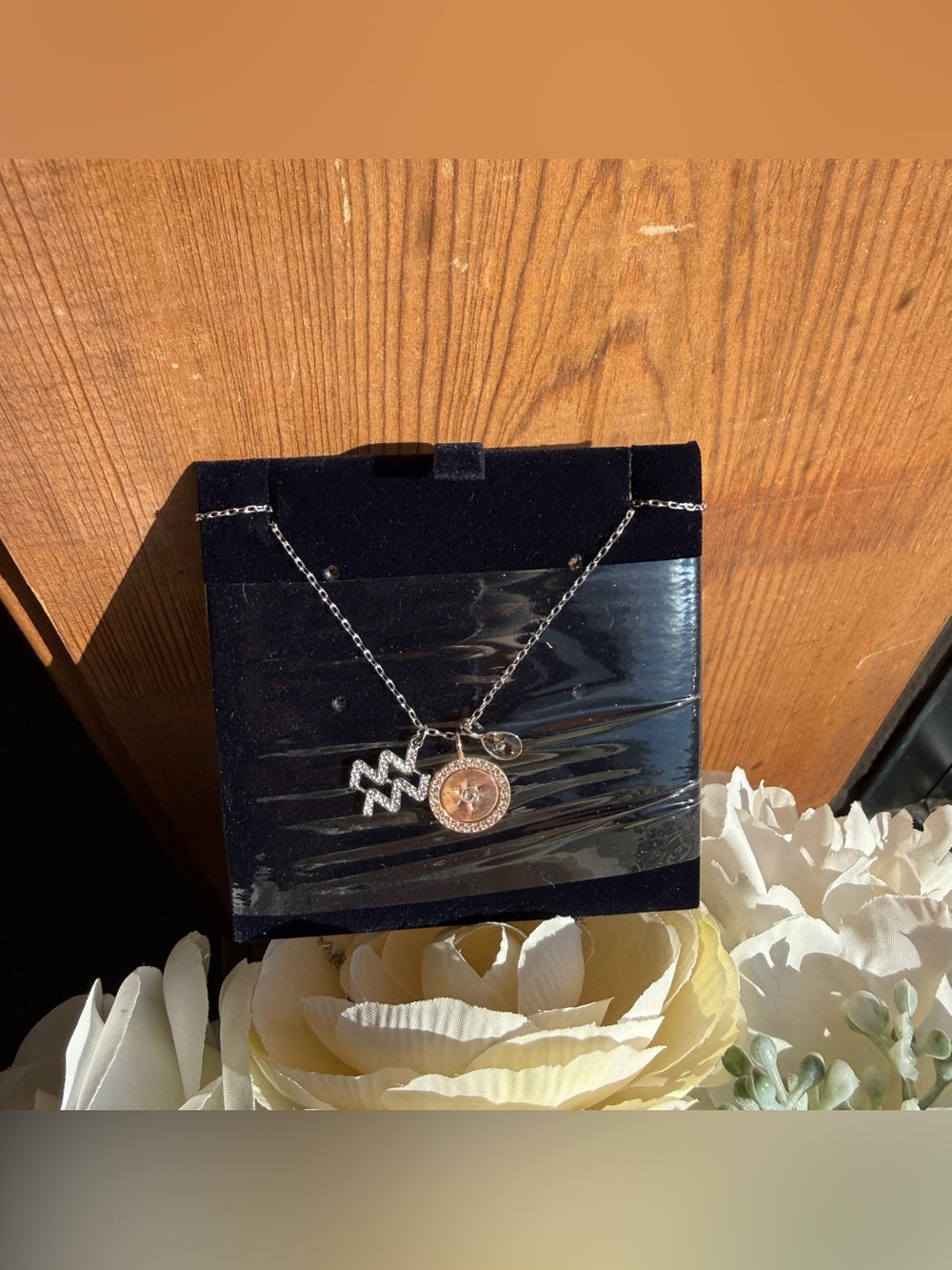 Swarovski Aquarius Zodiac Pendant Necklace - 5349213 - front view