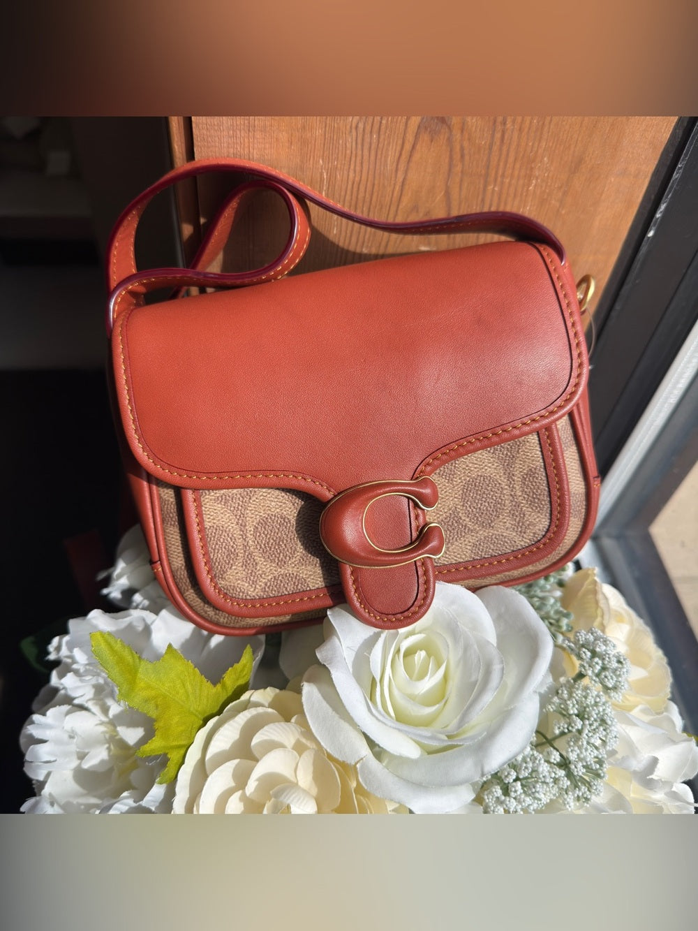 Coach CK019 Signature Tabby Messenger 19 Tan / Rust product detail
