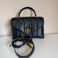 Tory Burch Kira 83943 black quilted satchel front view