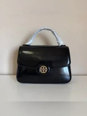 Tory Burch Robinson Spazzolato small top handle bag front view
