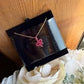 Swarovski pink crystal pendant necklace front view