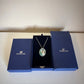Swarovski green and silver crystal pendant necklace