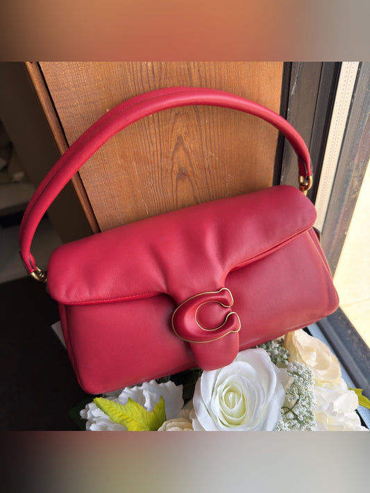 Coach C0772 Pillow Tabby 26 shoulder bag in red front view