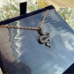 Swarovski Leslie black crystal snake pendant necklace detail